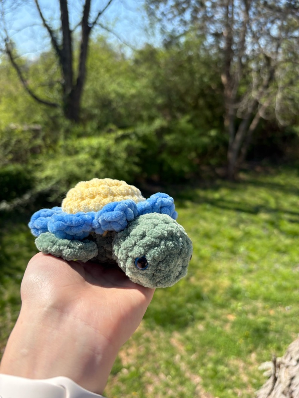 Handmade Crochet Sea Turtle Plush – Flower Shell – Cute Turtle Gift